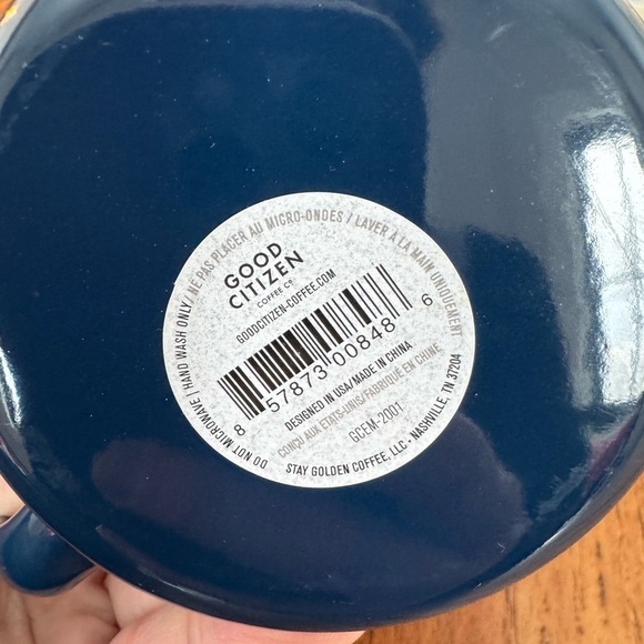 NWT Good Citizen Coffee Co Set of TWO Enamel Drinkware Mugs / Pink and Navy - Picture 8 of 9